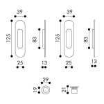 Recessed Oval Blind Handle for Sliding Door Arieni 98/SF