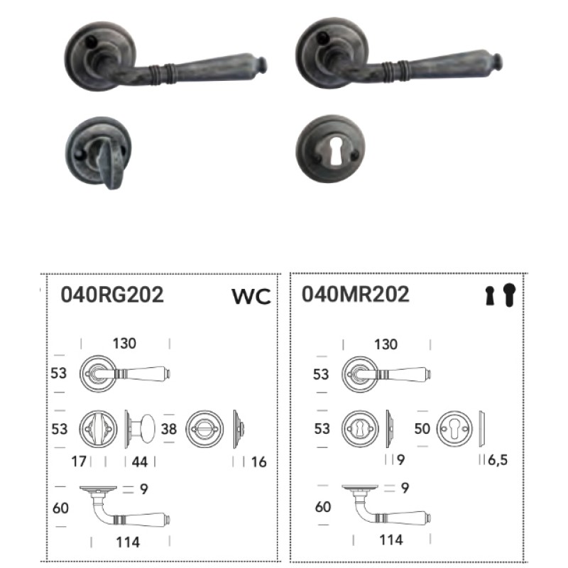 Vintage Door Handle with Visible Screws Geneva Reguitti