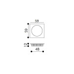 Recessed Square Handle Arieni 222 59x59 mm Plate for Sliding Door