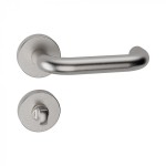 Stockholm Reguitti Inox Door Handle with Round Rosette