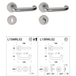 Stockholm Reguitti Inox Door Handle with Round Rosette