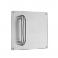 pba 2201 Fixed Pull Handle on Square Plate in Stainless Steel