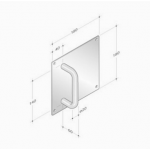pba 2030/2001 Pair of Handles with Plate in Stainless Steel AISI 316L