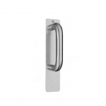 pba 2211 Fixed Pull Handle on Rectangular Plate in Stainless Steel