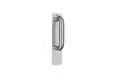 pba 2211 Fixed Pull Handle on Rectangular Plate in Stainless Steel