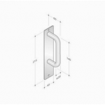 pba 2211 Fixed Pull Handle on Rectangular Plate in Stainless Steel