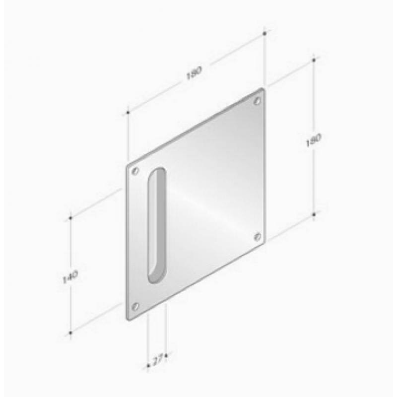 pba 2301 Handle in Stainless Steel AISI 316L for Sliding Doors