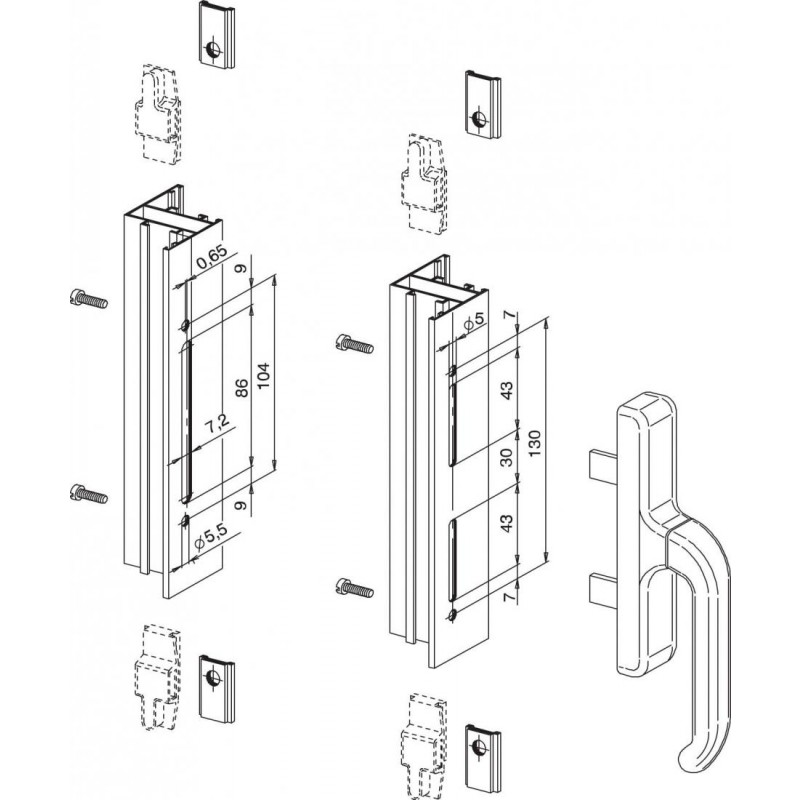 Handle Window Cremonese Giesse Supernova Ambidextrous Internal