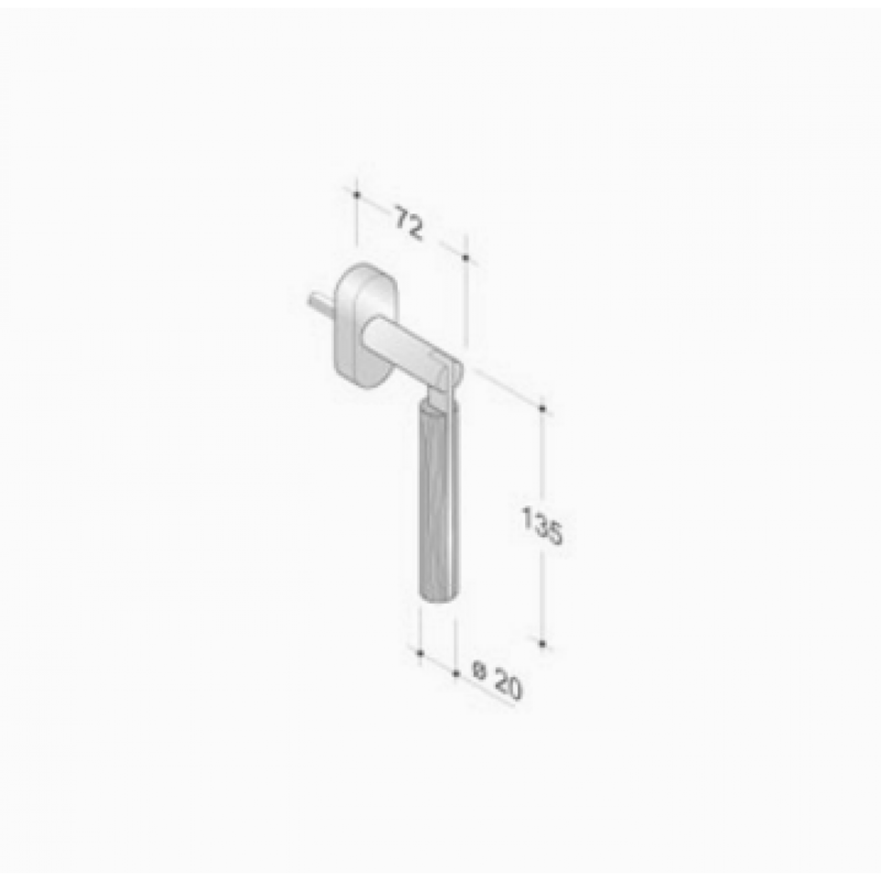 pba 2002.YOD.DK Handle for Windows in Wood and Stainless Steel AISI 316L