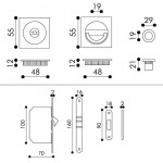 Square Handles for Sliding Doors Arieni 94/AT/Q 55x55 mm Recessed Pulls