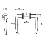 Handles for Metallic Doors with Screw Black Painted IBFM