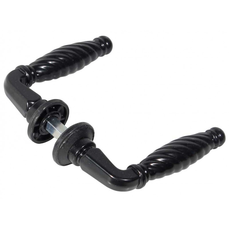 Rustic Handle Aluminium Lackered Black with Rosette IBFM