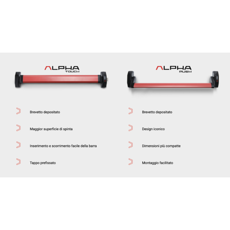 Panic Exit Device CISA ALPHA TOUCH or PUSH Surface Mounted