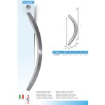 Curved Pull Handle Stainless Steel 316L MPM 05.18 30x30