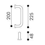 Straight Door Pull Handle Arieni Sliding 970 Without Roses 225 mm
