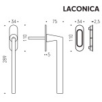 Pull Handle for Lift and Slide Door Colombo Design AM313/0 with Plate