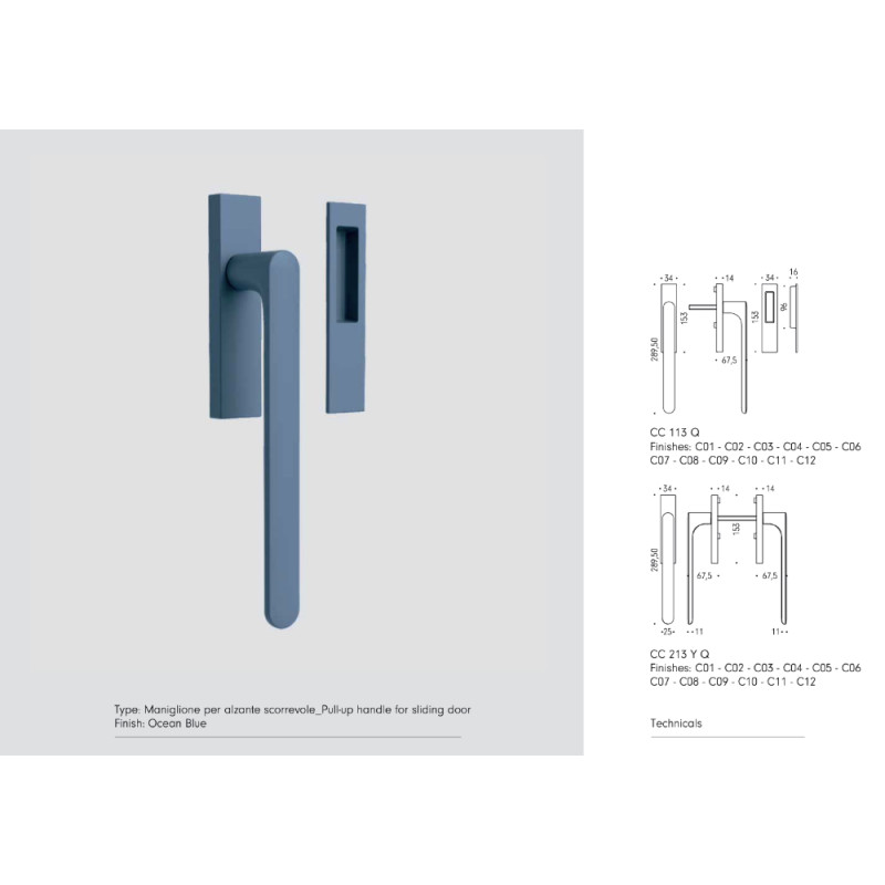 Sliding Door Handle COLOMBO DESIGN MOOD Lift-and-Slide