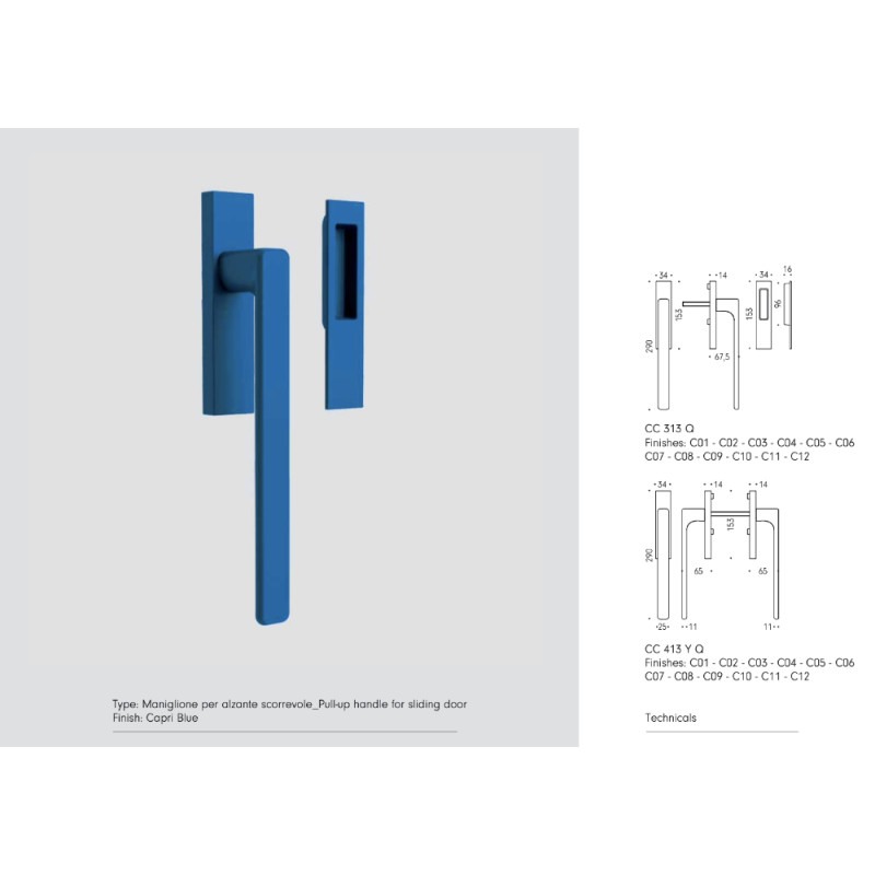 Sliding Door Handle COLOMBO DESIGN MOOD Lift-and-Slide
