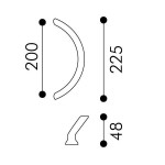 Arieni Sliding 980 Offset Door Pull Handle Without Roses