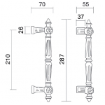 Patrizio Pull Handles Brass Classique Line PFS Pasini