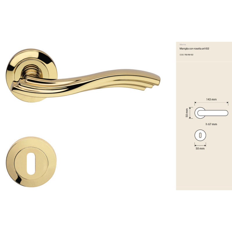 Marina Linea Calì Door Handle with Layered Grip Classic Design