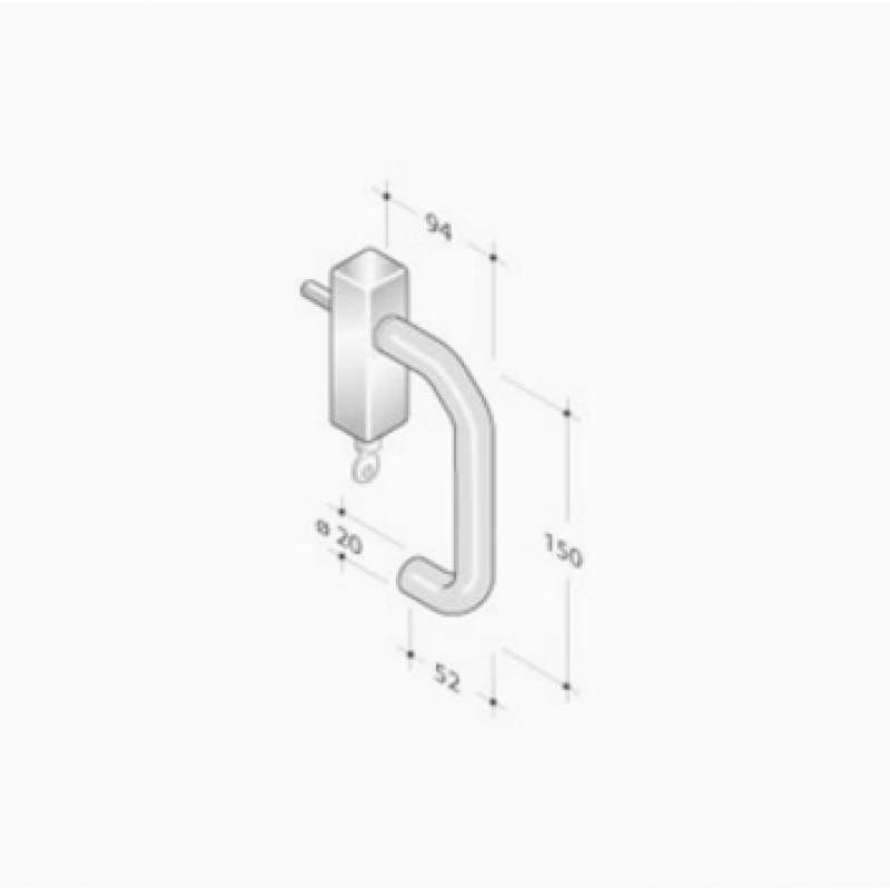 pba 2029DK Window Handle in Stainless Steel AISI 316L