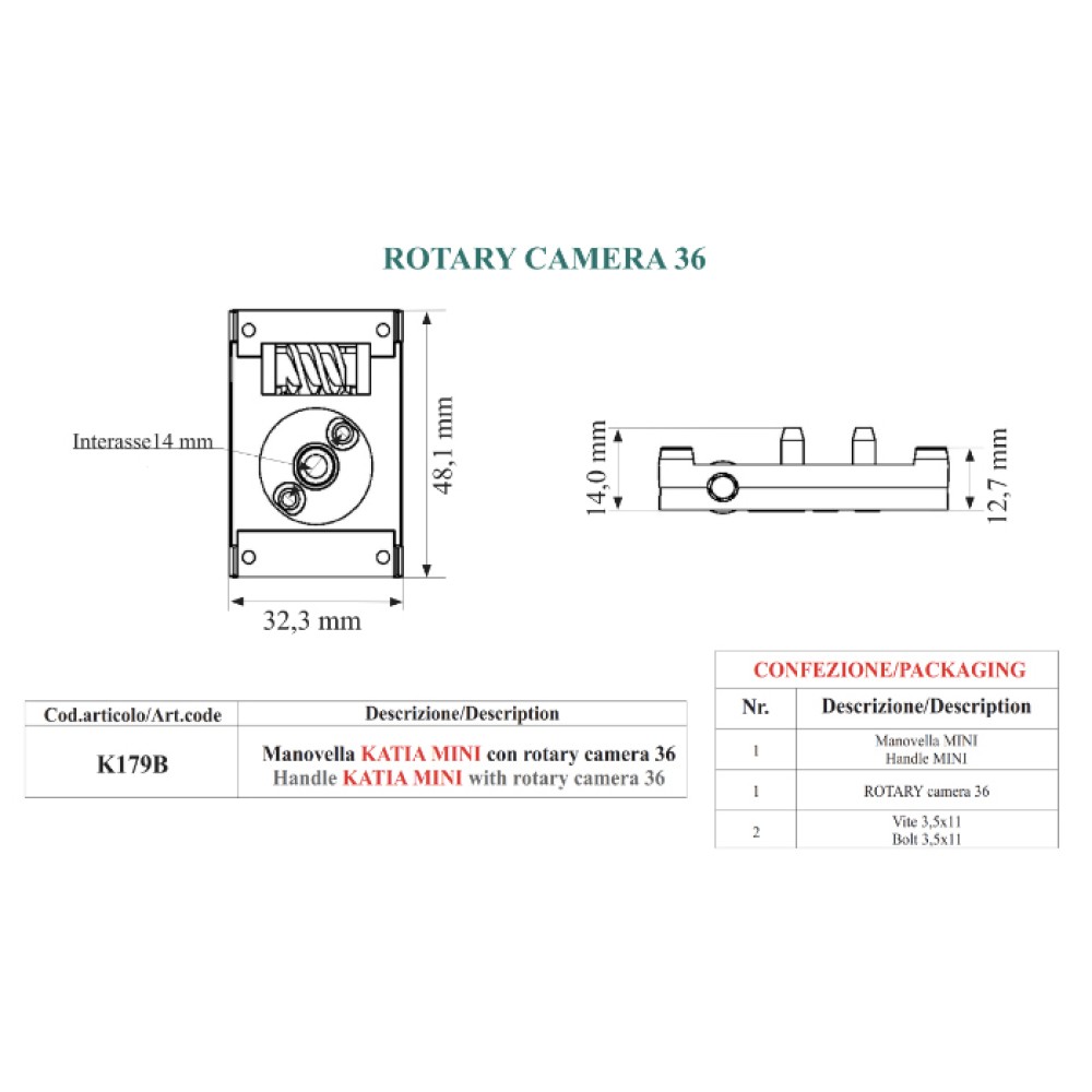 Mechanism for Adjustable Shutters - KATIA MINI Crank