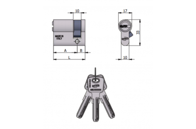 Omec Shaped Half Cylinder 6 Pins L 60mm 30/30