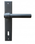 Milano Galbusera Door Handle on Plate in Wrought Iron