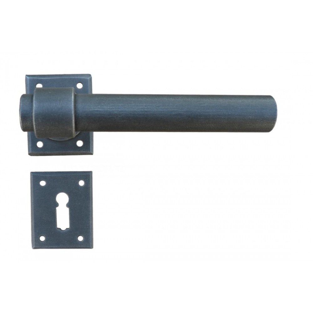 Milan Square Galbusera Door Handle with Rosette and Escutcheon Plate