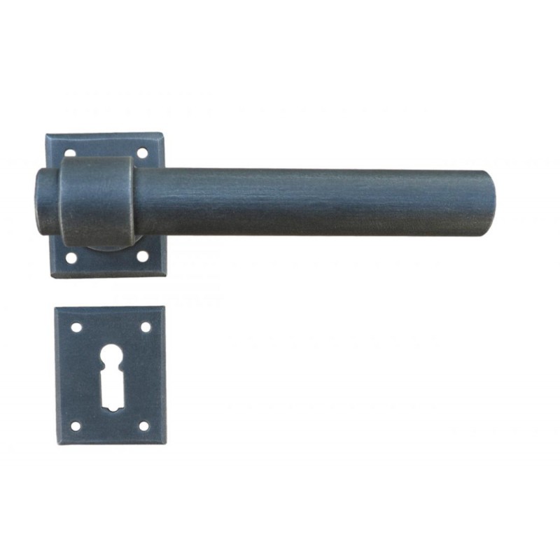 Milan Square Galbusera Door Handle with Rosette and Escutcheon Plate