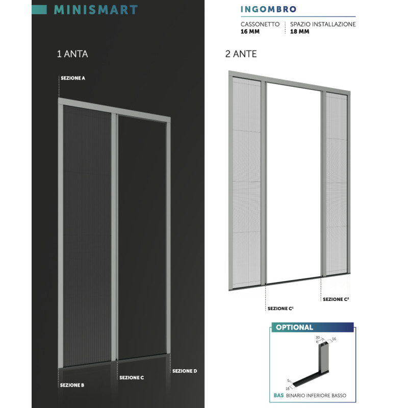 Minismart Primed Slim Pleated Mosquito Net Compact 18mm