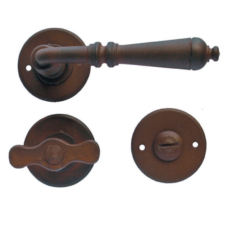 Round Moscow Galbusera Door Handle with Rosette and Escutcheon Plate