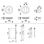 Round Flush Pull for Sliding Door Arieni 94/SP Ø58 Kit with Lock
