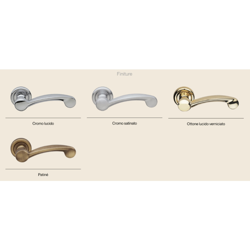 Nota Linea Calì Brass Door Handle Italian Classic Harmony