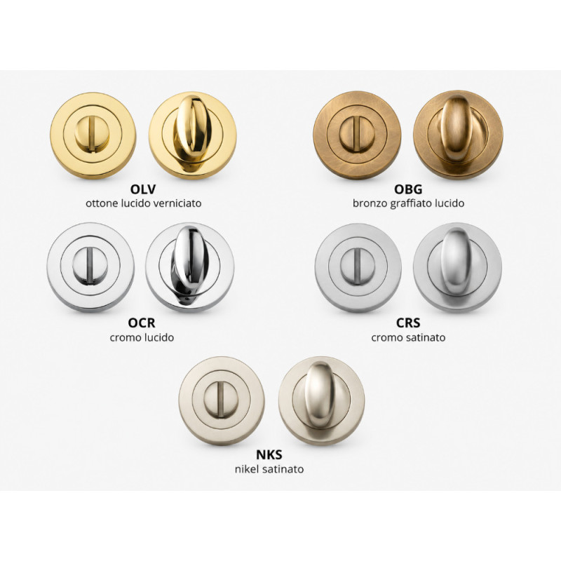 Arieni 400/CBP Bathroom Door Privacy Turn Round Rose Ø50 mm