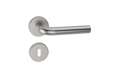 Oslo Reguitti Inox Door Handle with Round Rosette