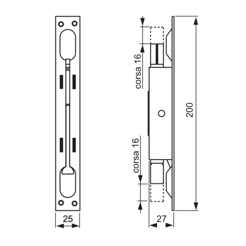 Double Action Recessed Stake Brass Lever 8MA Thread