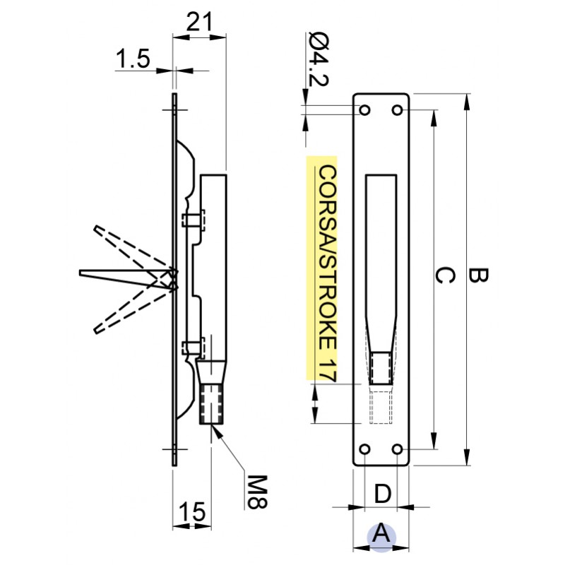 Flush Bolt for Metal Doors IBFM