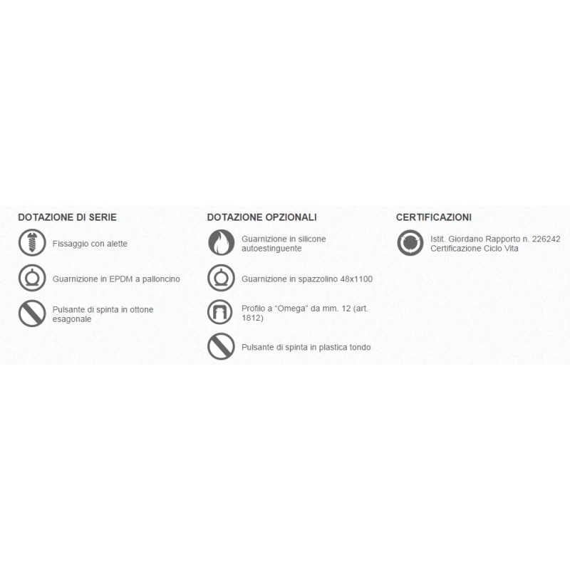 Draft Excluder for Doors Comaglio 1800 Pressure Series Various Sizes