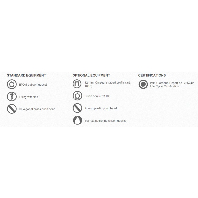 Draft Excluder for Doors Comaglio 1800 Pressure Series Various Sizes
