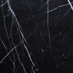 Paros Door Handle on Rosette in Black Marble Marquiña Made in Italy by Mandelli1953