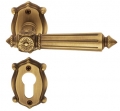 Patrizio Classique PFS Pasini Brass Door Handle with Rose and Escutcheon