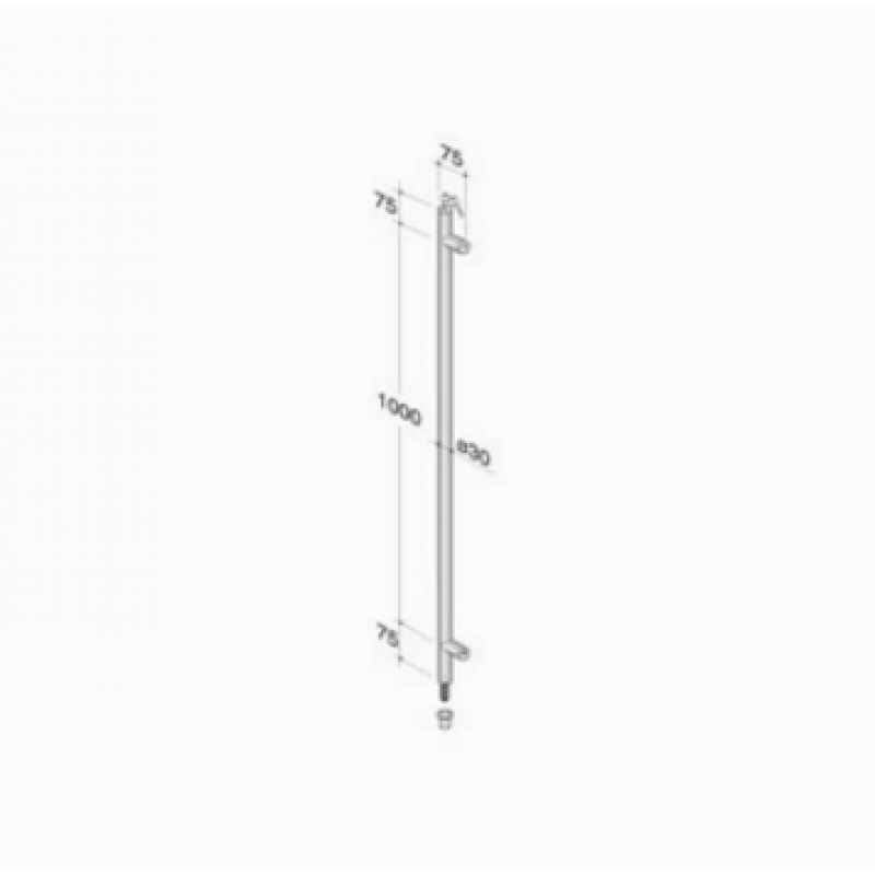 pba 200C-YE Pull Handle with Lock in Stainless Steel AISI 316L