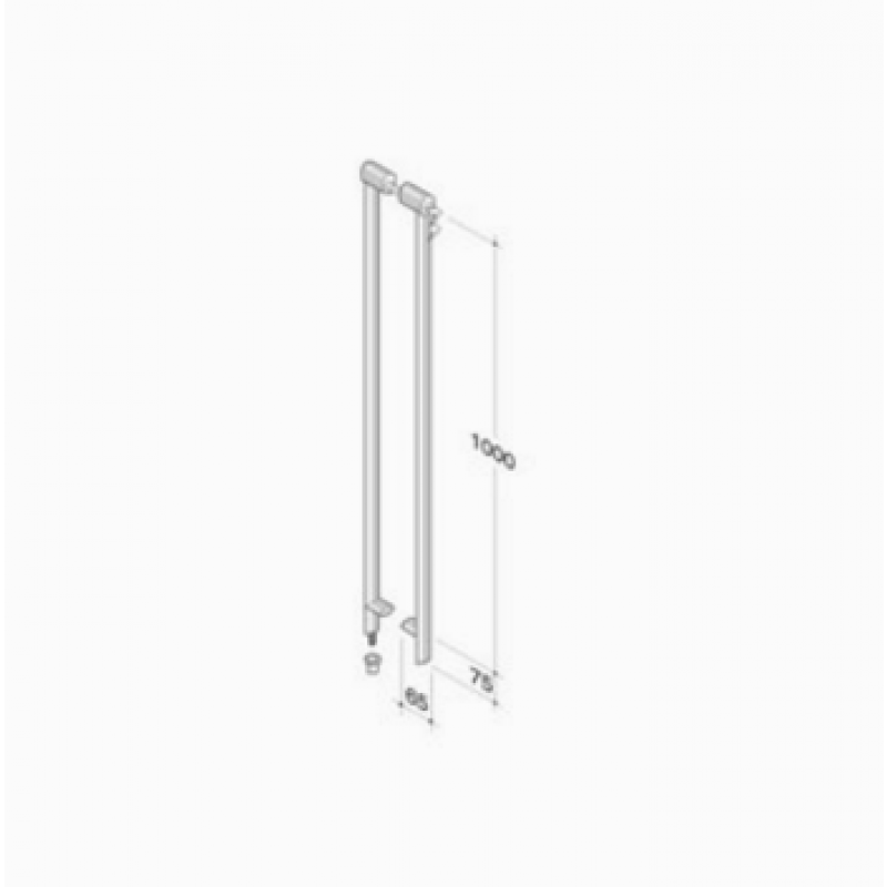 pba 200C-Y Pull Handle with Lock in Stainless Steel AISI 316L