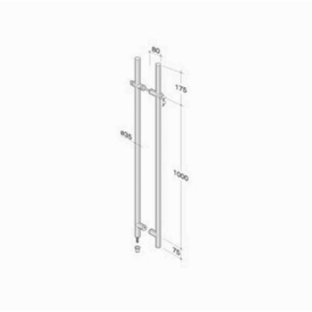 Stainless Steel pba 200C Pull Handles with Built-in Lock