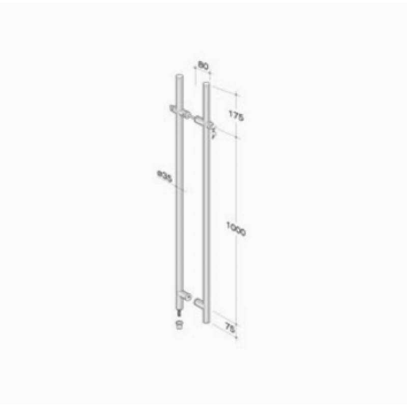 pba 200C Pull Handle with Lock in Stainless Steel AISI 316L