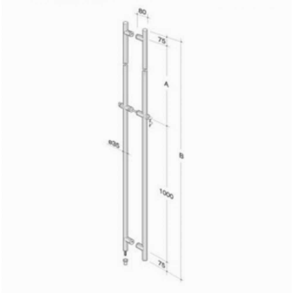Stainless Steel pba 200C Pull Handles with Built-in Lock