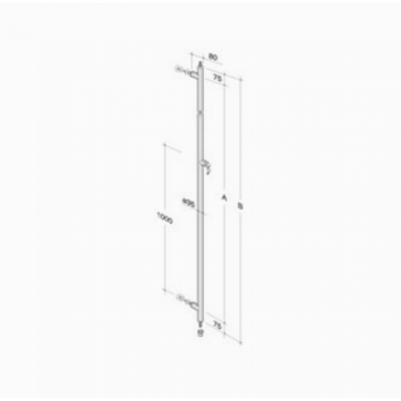 pba 200C Pull Handle with Lock in Stainless Steel AISI 316L