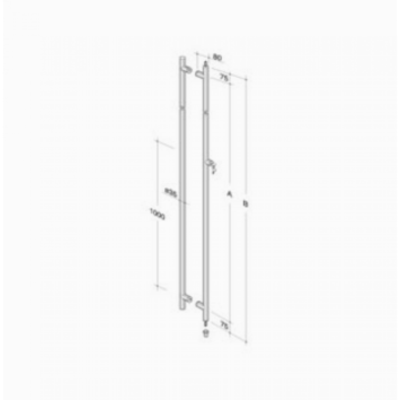 pba 200C Pull Handle with Lock in Stainless Steel AISI 316L